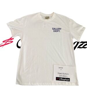 Gallery Dept White and Purple Short Sleeve Tee